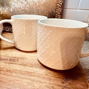 Textured Cream Mugs for Home Dining